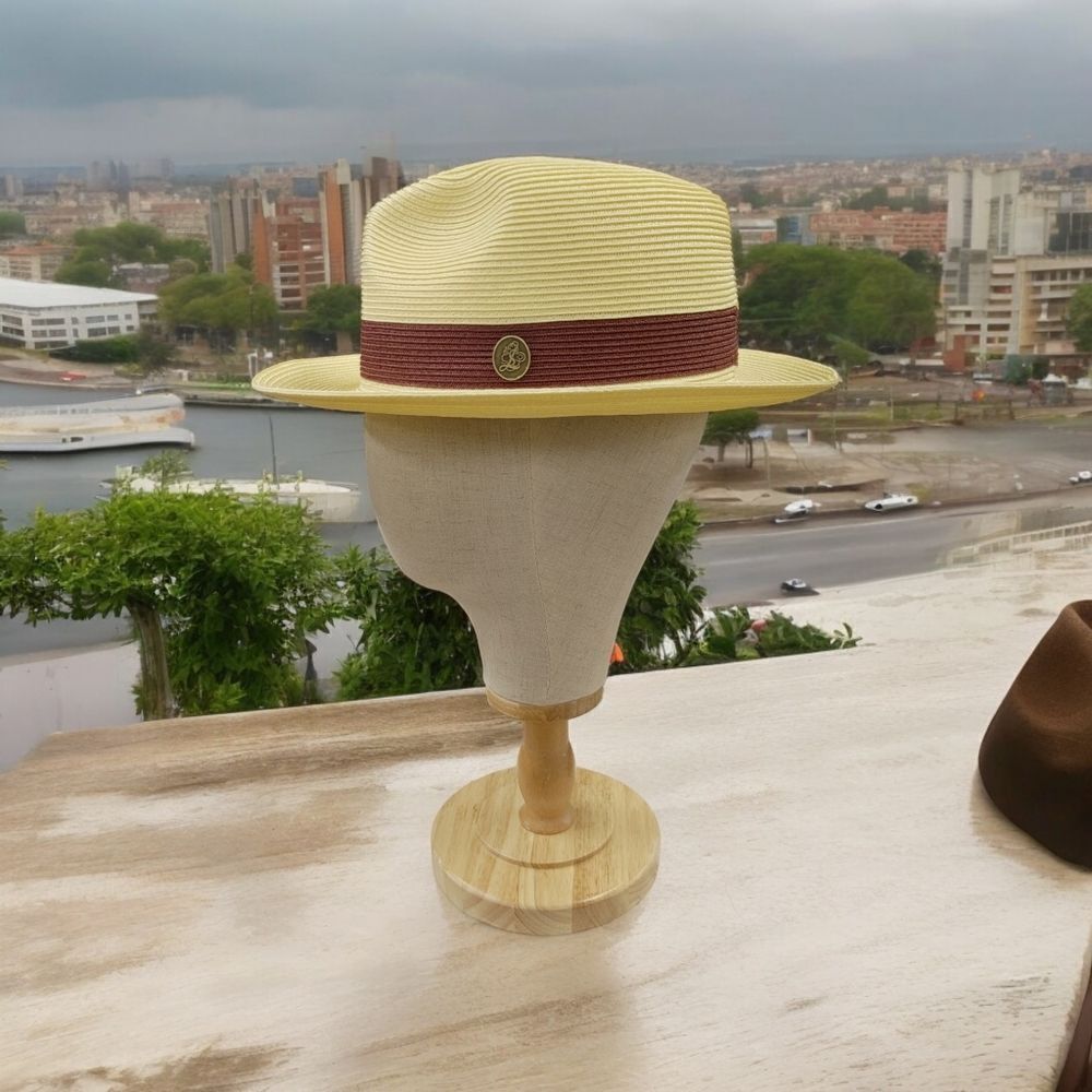 MEN'S STEVEN LAND CRUZ FEDORA STRAW HAT. SH-101 YELLOW.